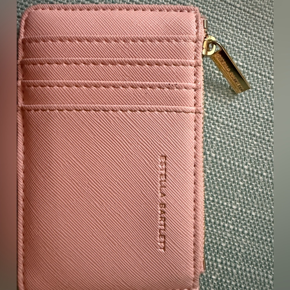 Estella Bartlett Pink Vegan Leather Card Purse